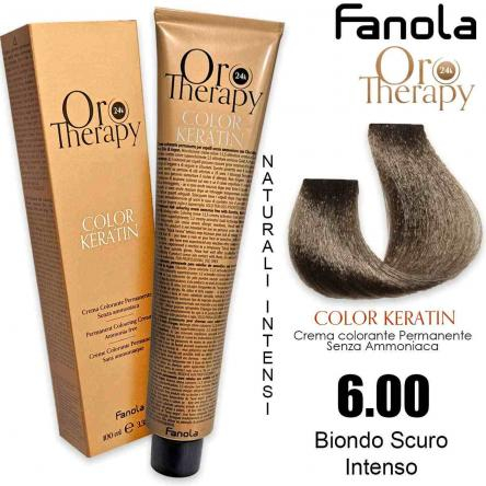 Vopsea de par - Vopsea de păr fără amoniac Oro Therapy Color Keratin Oro Puro 24K 6.00 Blond Intens Închis