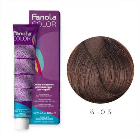 Coafura si Frizerie - Vopsea de Par 6.03 Tehnica Permanenta - Fanola Color Cream Blond Cald Inchis 100ml