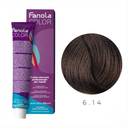Vopsea de par - Vopsea de Par 6.14 Tehnica Permanenta - Fanola Color Cream Aluna 100ml
