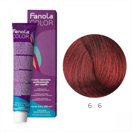 Coafura si Frizerie - Vopsea de Par 6.6 Tehnica Permanenta - Fanola Color Cream Blond Rosu Inchis 100ml