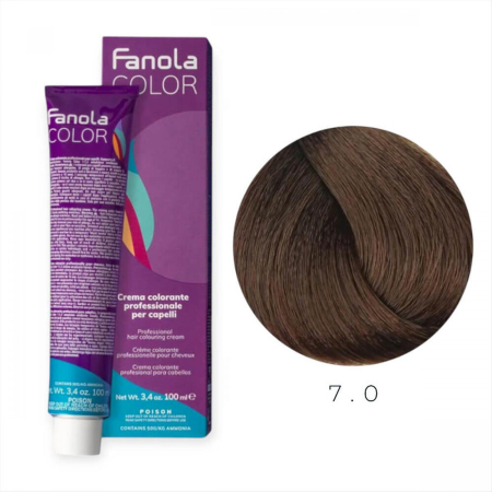 Vopsea de par - Vopsea de Par 7.0 Tehnica Permanenta - Fanola Color Cream Blond Mediu 100ml