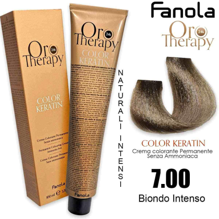 Vopsea de par - Vopsea de păr fără amoniac Oro Therapy Color Keratin Oro Puro 24K 7.00 Blond Intens