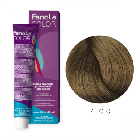 Coafura si Frizerie - Vopsea de Par 7.00 Tehnica Permanenta - Fanola Color Cream Blond Intens 100ml