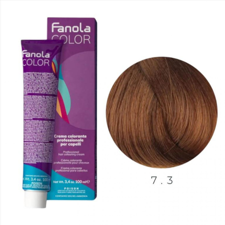 Coafura si Frizerie - Vopsea de Par 7.3 Tehnica Permanenta - Fanola Color Cream Blond Auriu Mediu 100ml