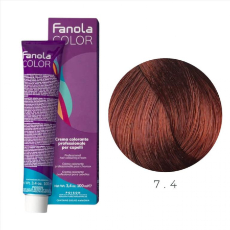 Coafura si Frizerie - Vopsea de Par 7.4 Tehnica Permanenta - Fanola Color Cream Blond Cupru Mediu 100ml