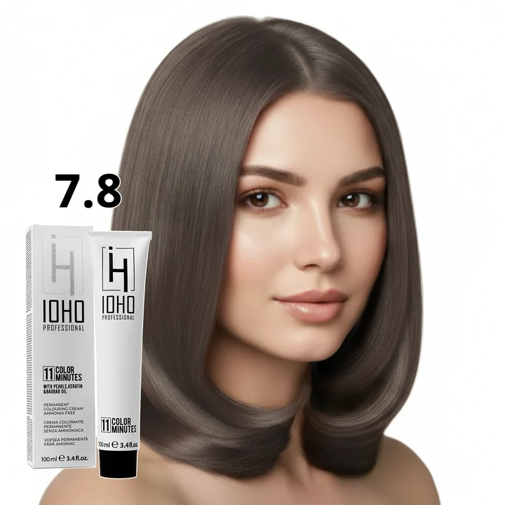 Vopsea de par - Vopsea de păr Ioho Professional 7.8 Blond Bej – fără amoniac, culoare echilibrată și acoperire uniformă