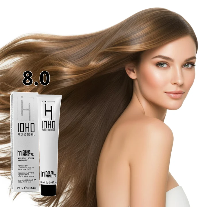 Vopsea de par - Vopsea de păr Ioho Professional 8.0 Blond Deschis – fără amoniac, culoare luminoasă și acoperire uniformă