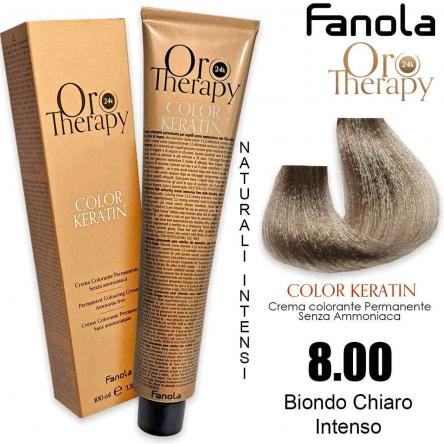 Vopsea de par - Vopsea de păr fără amoniac Oro Therapy Color Keratin Oro Puro 24K 8.00 Blond Intens Deschis