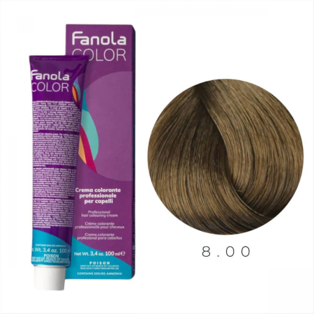 Coafura si Frizerie - Vopsea de Par 8.00 Tehnica Permanenta - Fanola Color Cream Blond Intens Deschis 100ml
