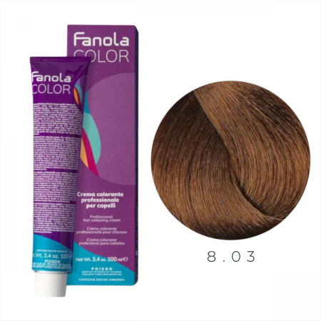 Coafura si Frizerie - Vopsea de Par 8.03 Tehnica Permanenta - Fanola Color Cream Blond Cald Deschis 100ml