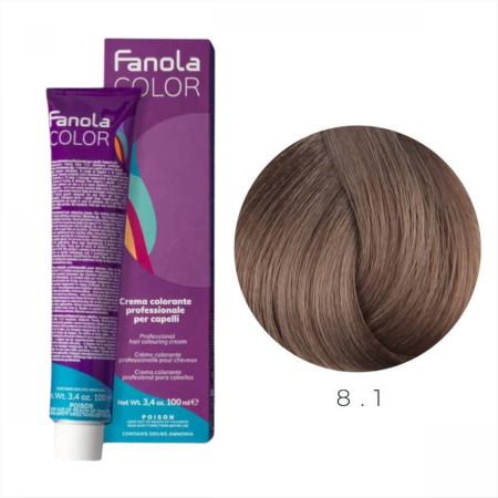 Coafura si Frizerie - Vopsea de Par 8.1 Tehnica Permanenta - Fanola Color Cream Blond Cenusiu Deschis 100ml
