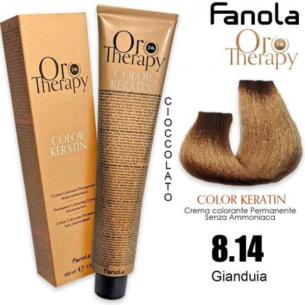 Vopsea de par - Vopsea de păr fără amoniac Oro Therapy Color Keratin Oro Puro 24K 8.14 Ciocolată Gianduia