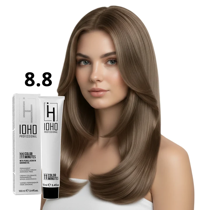 Vopsea de par - Vopsea de păr Ioho Professional 8.8 Blond Bej Deschis – fără amoniac, culoare echilibrată și acoperire uniformă