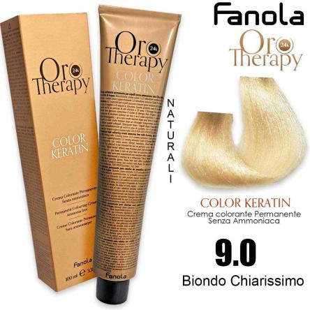 Coafura si Frizerie - Vopsea de Păr 9.0 Blond Foarte Deschis Fără Amoniac – Color Keratin Oro Puro 24K Oro Therapy