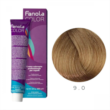 Coafura si Frizerie - Vopsea de Par 9.0 Tehnica Permanenta - Fanola Color Cream Blond Foarte Deschis 100ml