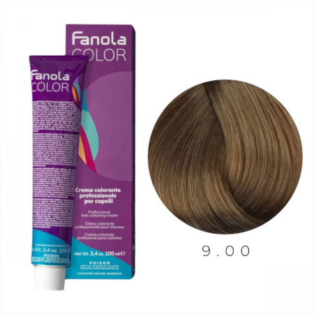 Coafura si Frizerie - Vopsea de Par 9.00 Tehnica Permanenta - Fanola Color Cream Blond Intens Foarte Deschis 100ml