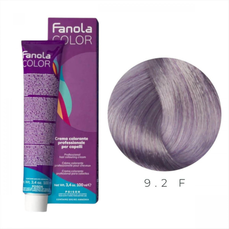 Coafura si Frizerie - Vopsea de Par 9.2F Tehnica Permanenta - Fanola Color Cream Blond Violet Fantezie Foarte Deschis 100ml