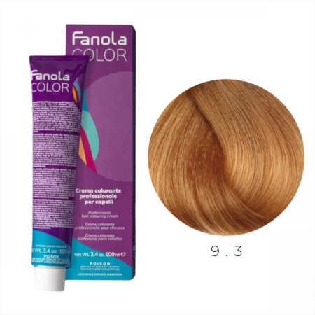 Coafura si Frizerie - Vopsea de Par 9.3 Tehnica Permanenta - Fanola Color Cream Blond Auriu Foarte Deschis 100ml