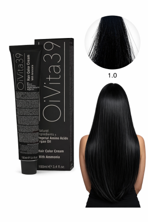 Coafura si Frizerie - Vopsea de păr OiVita39 1.0 negru intens cu argan și aminoacizi