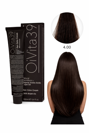 Coafura si Frizerie - Vopsea de păr OiVita39 4.00 șaten mediu cu argan și aminoacizi
