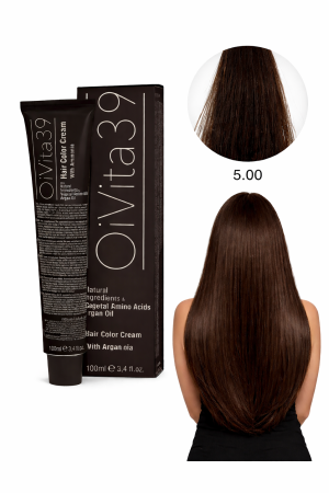 Coafura si Frizerie - Vopsea de păr OiVita39 5.00 șaten deschis cu argan și aminoacizi