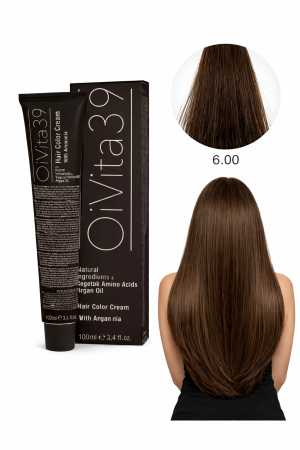 Coafura si Frizerie - Vopsea de păr OiVita39 6.00 șaten închis cu argan și aminoacizi
