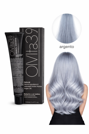 Coafura si Frizerie - Vopsea de Păr Permanentă cu Amoniac, Argan și Aminoacizi fara PPD Argintiu– Hair Color Cream Profesională 100 m
