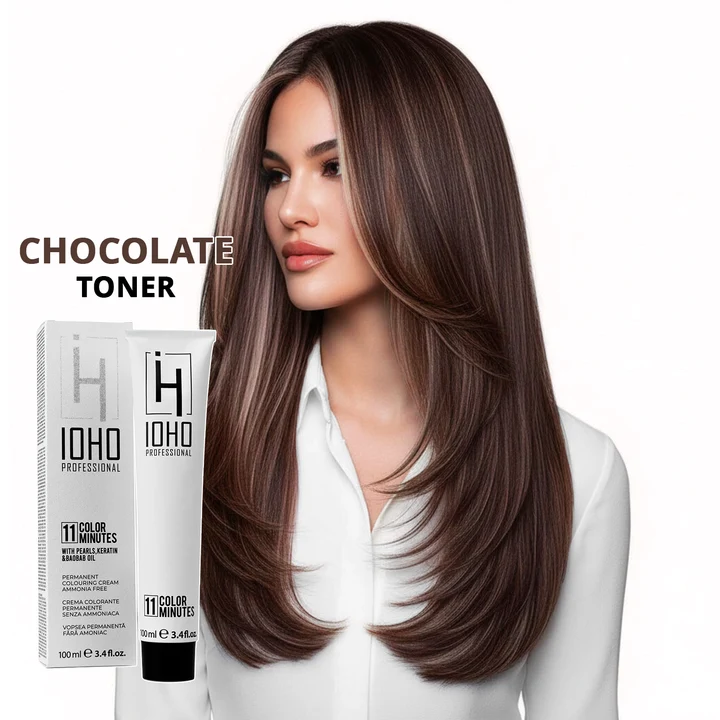 Vopsea de par - Vopsea de Par Toner Ciocolatiu Permanenta Fara Amoniac - Color 11 Minutes Chocolate Toner