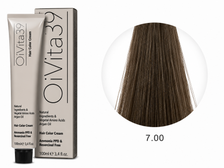 Coafura si Frizerie - Obține un blond natural intens cu OiVita39 Hair Color Cream 7.00. Vopsea profesională fără amoniac, PPD și resorcinol, cu aminoacizi vegetali și ulei de argan pentru acoperire excelentă și protecția părului.