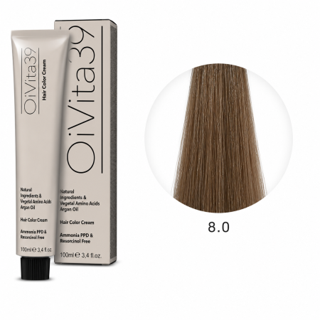 Coafura si Frizerie - Vopsea Profesională OiVita39 8.0 Blond Deschis 100ml – Hair Color Cream