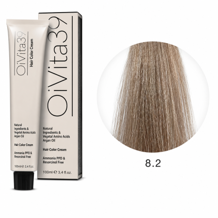 Coafura si Frizerie - Vopsea Profesională OiVita39 8.2 Blond Deschis Irisé 100ml – Hair Color Cream