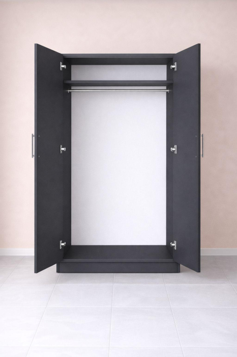 Dulap cu bară pentru haine din PAL – Dulap dormitor Antracit [2]