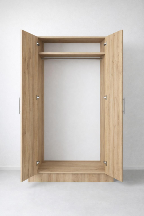 Dulap cu bară pentru haine din PAL – Dulap dormitor Stejar Auriu [2]