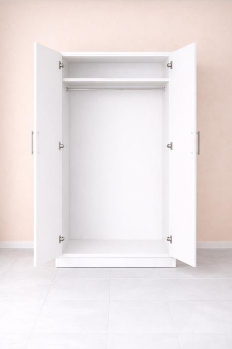 Dulap cu bară pentru haine din PAL – Dulap dormitor Alb [2]