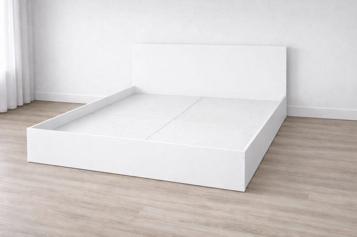 Pat alb din pal melaminat 160x200 cm [2]