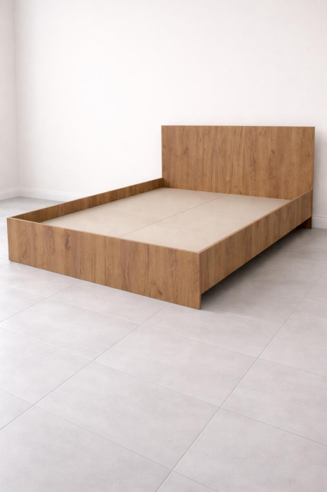 Pat stejar auriu suspendat din pal melaminat 160x200 cm [3]