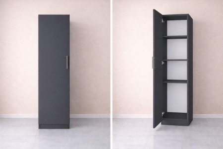 Dulapuri - Dulap tip soldat dormitor din PAL cu ușă – Antracit