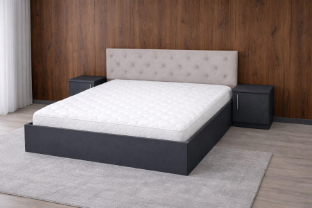 Paturi matrimoniale - Pat antracit din pal melaminat 160x200 cm -