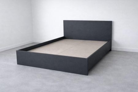 Paturi matrimoniale - Pat suspendat antracit din pal melaminat 160x200 cm