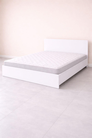 Paturi matrimoniale - Pat suspendat alb din pal melaminat 160x200 cm