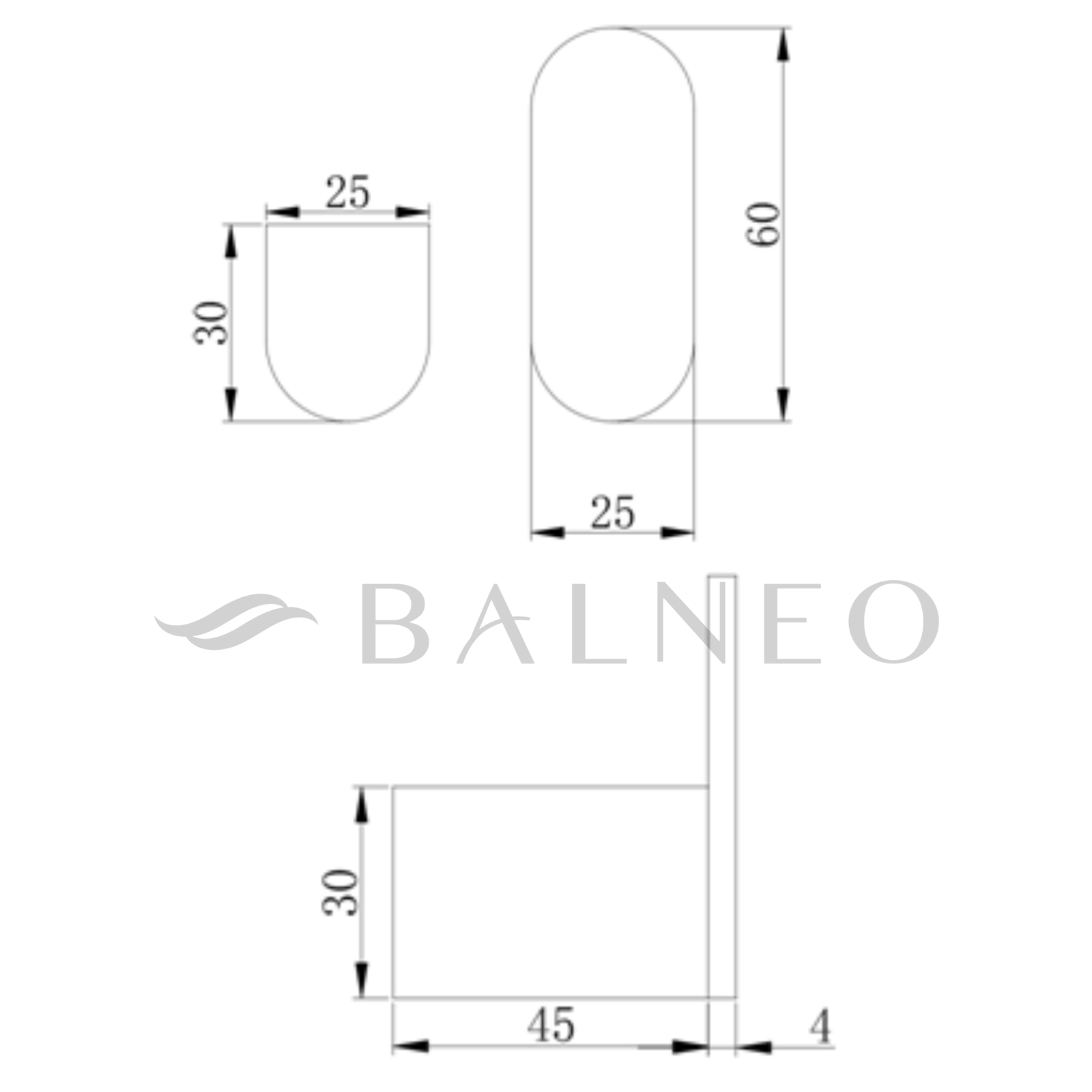 Agățătoare baie QARX, grafit (gun metal), 60x45x25 mm [2]