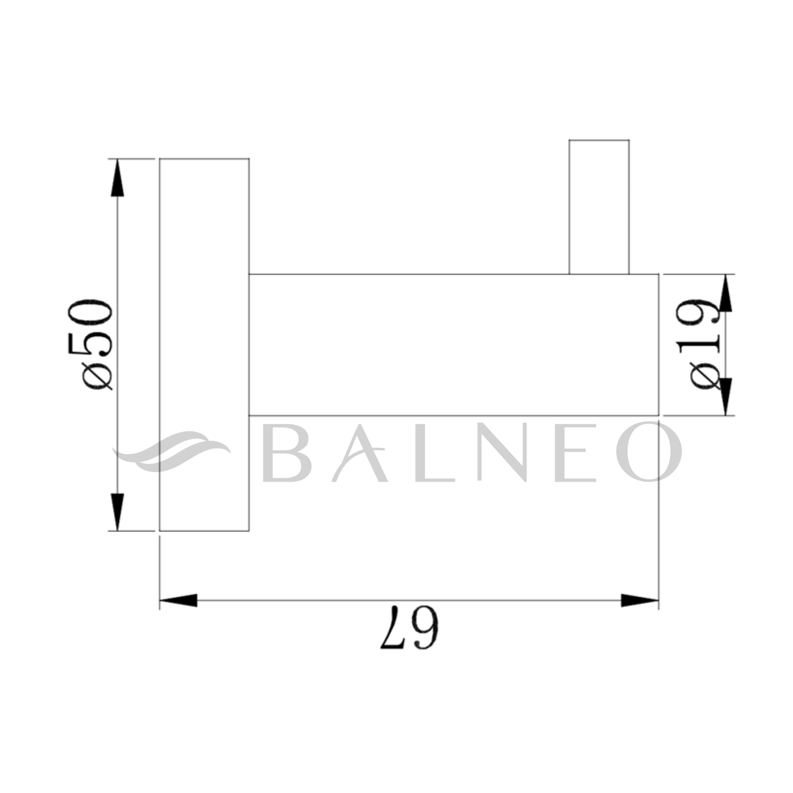 Agățătoare baie QUBE, 19x67x59 mm, Inox [2]