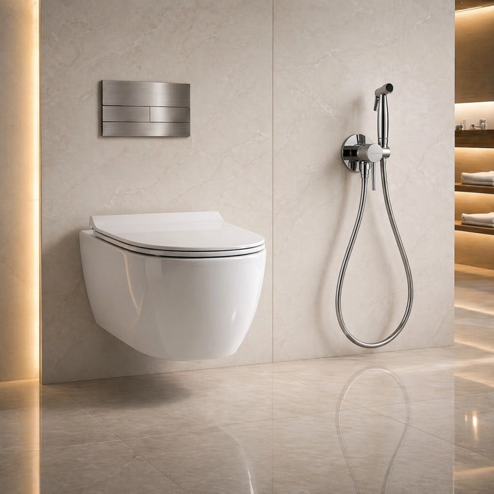 Baterie pentru bideu încastrată  Balneo CASCADE inox [4]