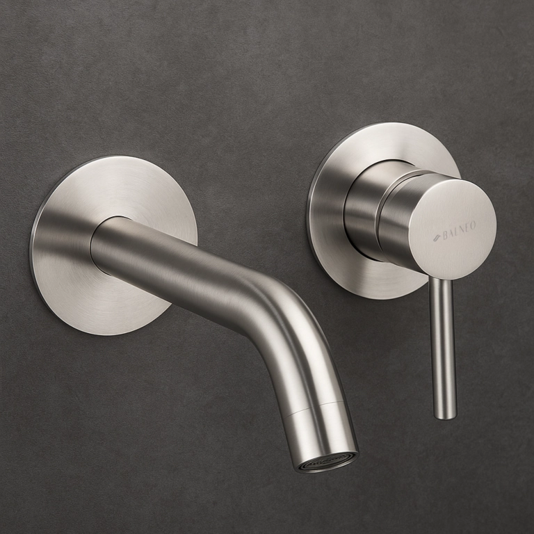 Baterie lavoar compactă, încastrată, Balneo CASCADE, monocomandă, Inox [2]