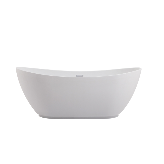 Cadă freestanding PARMA alb cu preaplin crom [3]