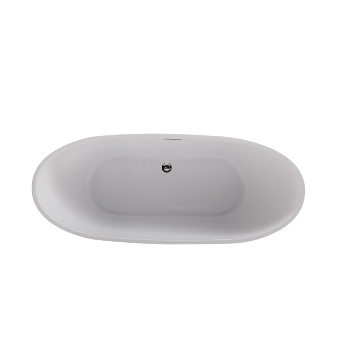 Cadă freestanding PARMA alb cu preaplin crom [5]