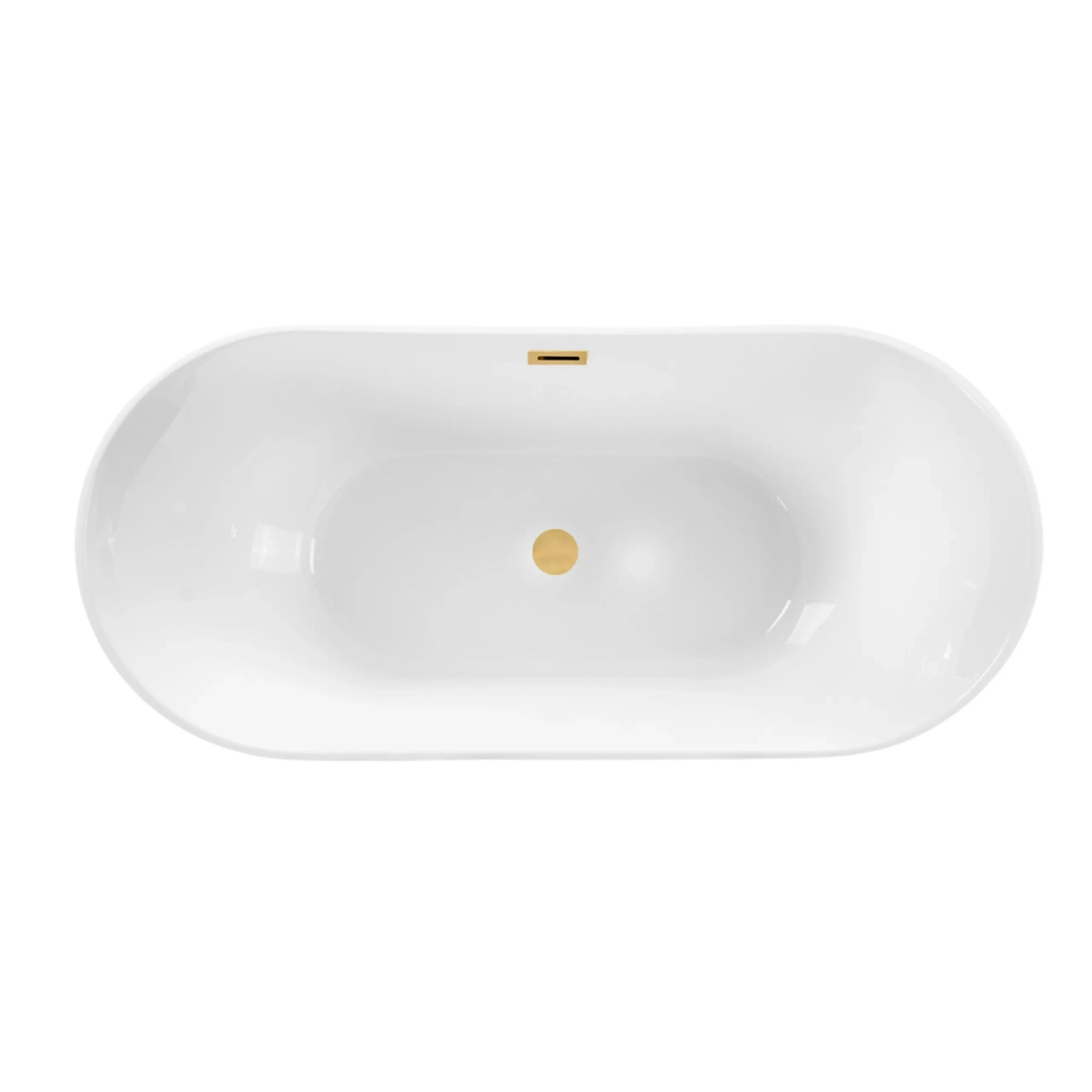 Cadă freestanding PARMA alb cu preaplin și dop auriu, 170x72 cm, din acril [3]