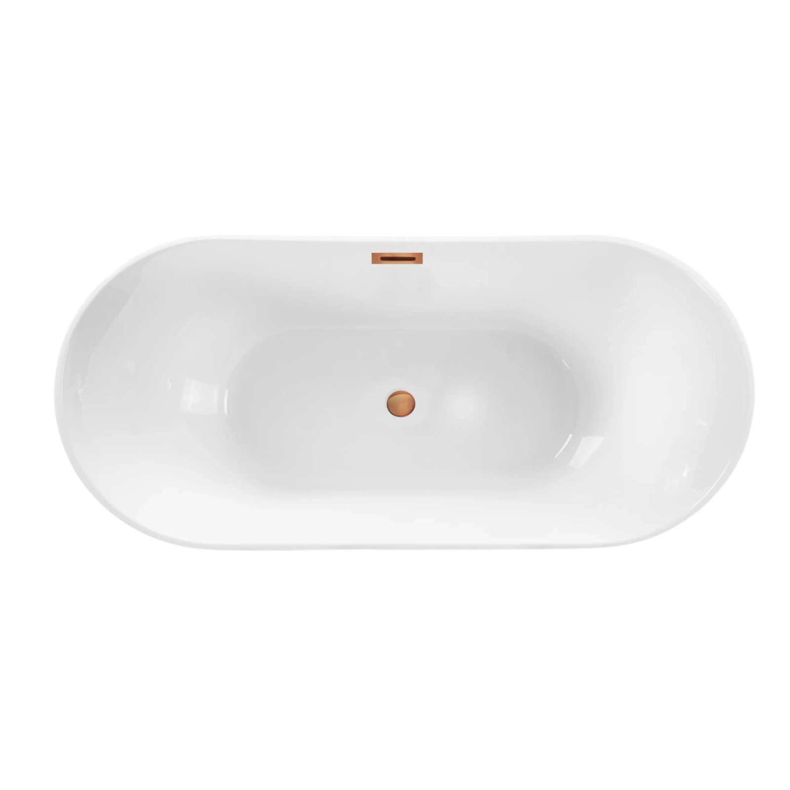 Cadă freestanding PARMA alb cu preaplin și dop cupru, 170x72 cm, din acril [3]