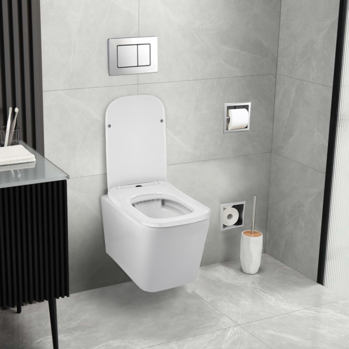 Capac WC cu închidere lentă Balneo LUGA Alb, 44.5x34 cm [2]