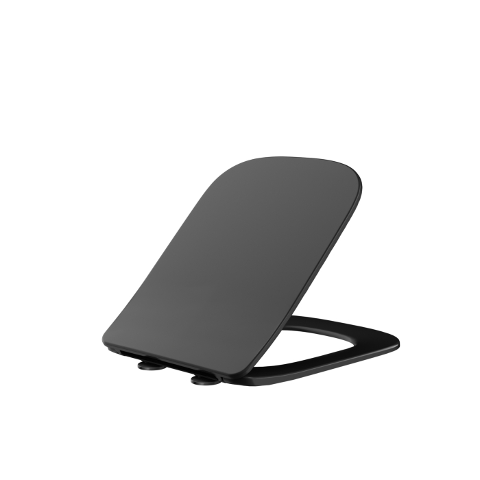 Capac WC cu închidere lentă LUGA Negru, 44.5x34 cm [4]